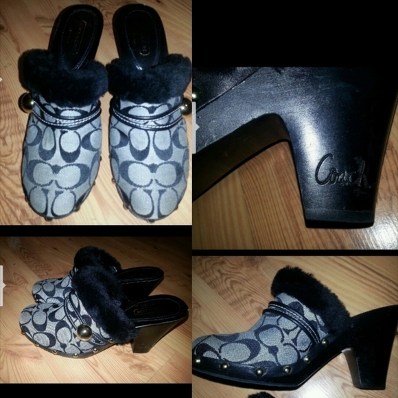 NEW AUTHENTIC VINTAGE COACH SIGNATURE C GRAY MULE CLOGS SIZE 7 - Picture 5 of 14